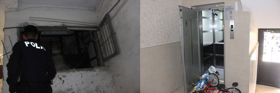 Adana'da asansör boşluğuna düşen kadın yaralandı
